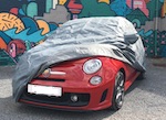 500 Abarth & Biposto STORMFORCE car cover for outdoor use.